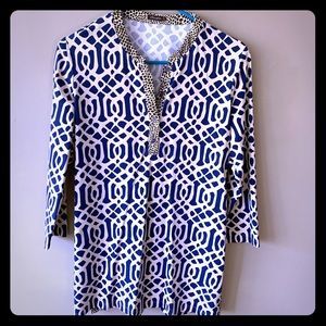 J. McLaughlin Blue print Tunic